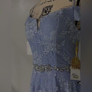 Say Yes Prom Light Blue Lace Gown